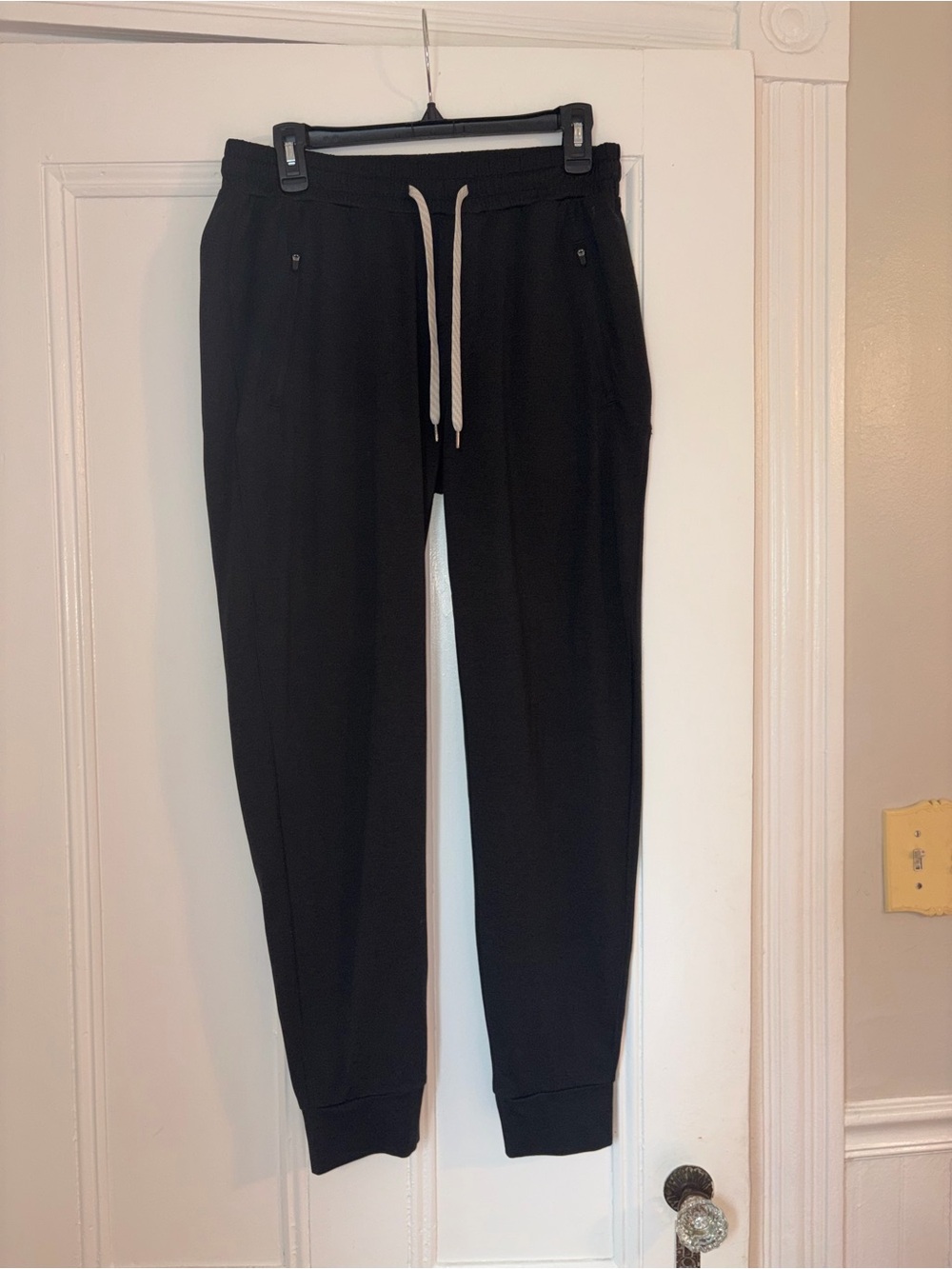 Vuori Black Jogger Pants with White Drawstring